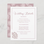 Elegant White Dusty Pink Floral Wedding Begleitkarte (Vorne/Hinten)