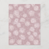Elegant White Dusty Pink Floral Wedding Begleitkarte (Rückseite)