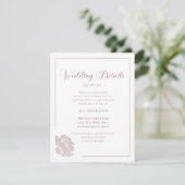 Elegant White Dusty Pink Floral Wedding Begleitkarte (Stehend Vorderseite)