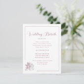 Elegant White Dusty Pink Floral Wedding Begleitkarte (Stehend Vorderseite)