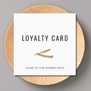 Elegant White Faux Gold Razor Loyalty Card Treuekarte