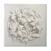 Elegant White Faux Relief Flowers