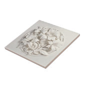Elegant White Faux Relief Flowers Fliese (Seite)
