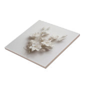 Elegant White Faux Relief Flowers Fliese (Seite)