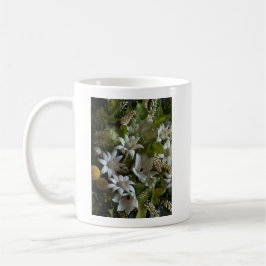 Elegant White Flannel Flower Minimalist Botanical  Kaffeetasse