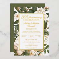 Elegant White Floral 30. Hochzeitstag