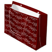 Elegant White Floral Berry Vine Christmas Gift Bag Große Geschenktüte (Vorderseite Schrägansicht)