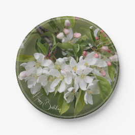 Elegant White Floral Bloom Pappteller