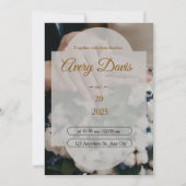 Elegant White Floral Boho Wedding Invitation Einladung (Vorderseite)