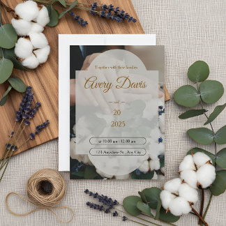 Elegant White Floral Boho Wedding Invitation  Einladung