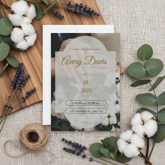 Elegant White Floral Boho Wedding Invitation Einladung