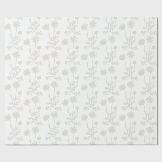 Elegant White Floral Botanical Pattern Geschenkpapier (Flach)