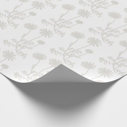Elegant White Floral Botanical Pattern Geschenkpapier (Ecke)
