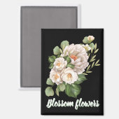 Elegant white floral bouquet with green leaves magnet (Vorderseite/Rückseite)