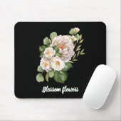 Elegant white floral bouquet with green leaves mousepad (Mit Mouse)