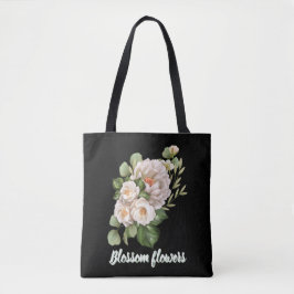 Elegant white floral bouquet with green leaves tasche