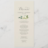 Elegant White Floral | Champagner-Hochzeitmenü Menükarte (Vorderseite)