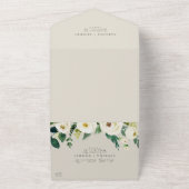 Elegant White Floral | Champagner Monogram Wedding All In One Einladung (Außenbereich)
