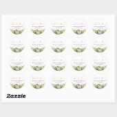 Elegant White Floral Chic Gold Vielen Dank Runder Aufkleber (Blatt)