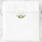 Elegant White Floral Chic Gold Vielen Dank Runder Aufkleber (Tasche)