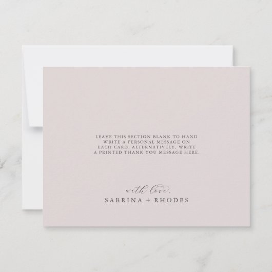 Elegant White Floral Coordinated | Blush Mauve Dankeskarte (Rückseite)