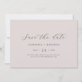 Elegant White Floral Coordinated | Blush Mauve Save The Date (Vorderseite)