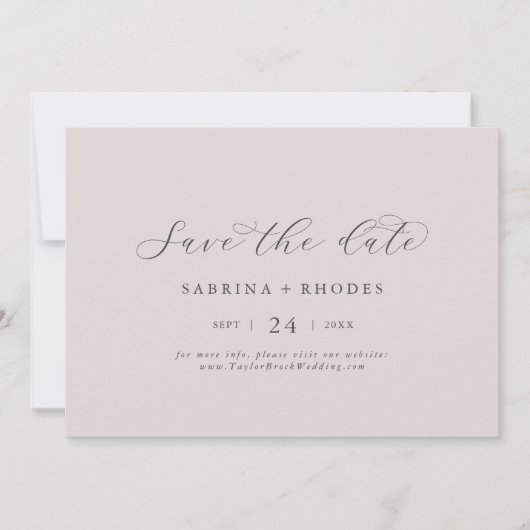 Elegant White Floral Coordinated | Blush Mauve Save The Date (Vorderseite)