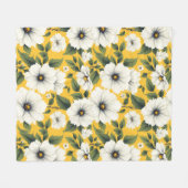 Elegant White Floral Fleecedecke (Vorderseite (Horizontal))