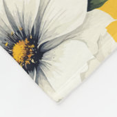Elegant White Floral Fleecedecke (Ecke)