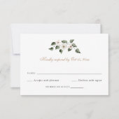Elegant White Floral Greenery Ivy Wedding RSVP Einladung (Vorderseite)