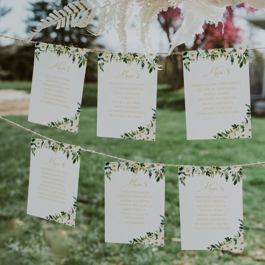 Elegant White Floral | Hochzeit Tischnummer