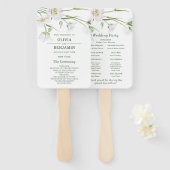 Elegant White Floral | Hochzeitsprogramm Fächer (Vorne und Hinten)