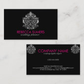 Elegant White Floral Lace Visitenkarte (Vorne/Hinten)