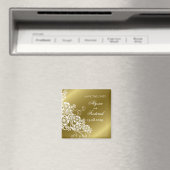 Elegant White Floral Paisley Save the Date Vintag Magnet (In Situ (Geschirrspüler))