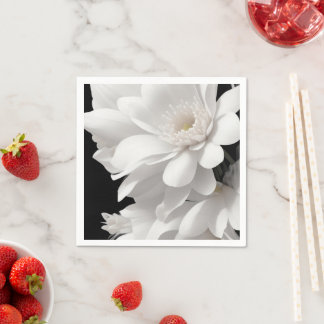 Elegant White Floral Paper Napkins Serviette