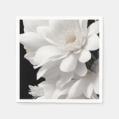 Elegant White Floral Paper Napkins Serviette (Vorderseite)