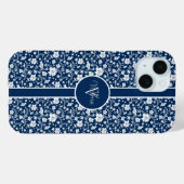 Elegant White Floral Personalisiert iPhone Case (Rückseite (Horizontal))