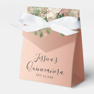 Elegant White Floral Quinceanera Gefallen Box Geschenkschachtel