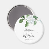 Elegant White Floral Sage Greenerity Wreath Weddin Magnet (Vorderseite/Rückseite)