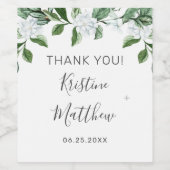 Elegant White Floral Sage Greenerity Wreath Weddin Weinetikett (Einzelnes Label)