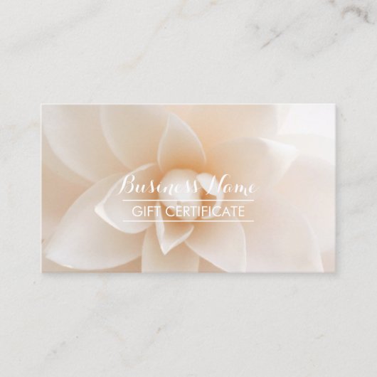 Elegant White Floral Salon Gift Certificate Rabattkarte (Vorderseite)