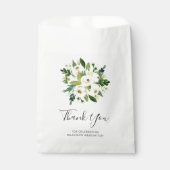 Elegant White Floral Vielen Dank Abschluss Geschenktütchen (Vorderseite)