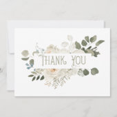 Elegant White Floral Vielen Dank Dankeskarte (Vorderseite)