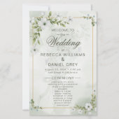 Elegant White Floral Wedding Ceremony Program Fan (Vorderseite)