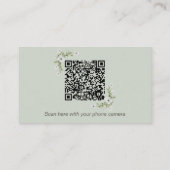 Elegant White Floral Wedding Details Card QR Code Begleitkarte (Rückseite)