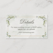 Elegant White Floral Wedding Details Card QR Code Begleitkarte (Vorderseite)