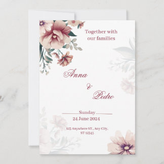 Elegant White Floral Wedding Invitation Einladung