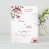 Elegant White Floral Wedding Invitation Einladung (Stehend Vorderseite)