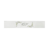 Elegant White Floral Wedding Monogram Einladungsbanderole (Flach)