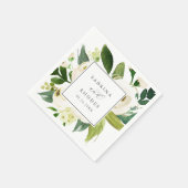 Elegant White Floral Wedding Napkins Serviette (Ecke)